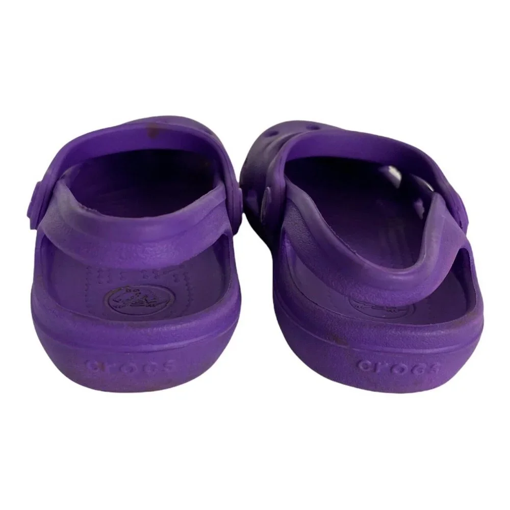 Crocs Baby Girls Sandals Purple Round toe Slip On Top Strap C 7